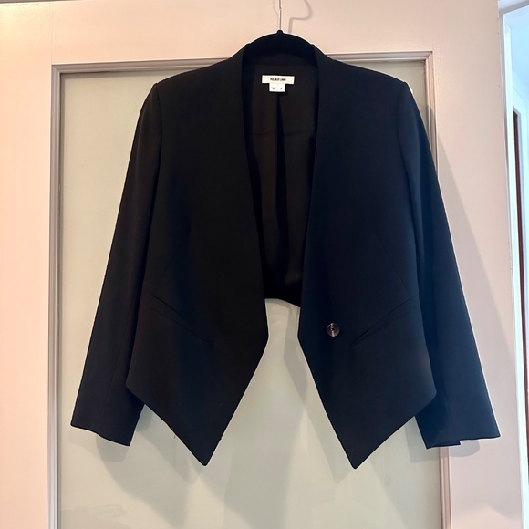 Helmut Lang Crop Wool Blend Tuxedo Blazer Size 2 - Picture 1 of 8